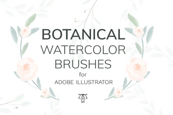 Vector botanical watercolor brushes