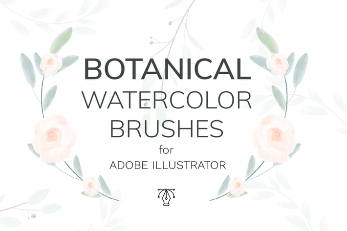 Vector botanical watercolor brushes
