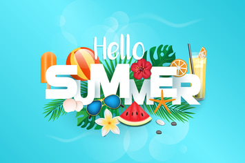 Hello Summer typographic design