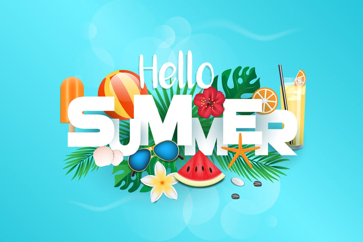 Hello Summer typographic design
