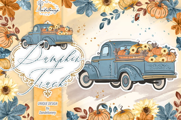 Pumpkin Truck Blue design