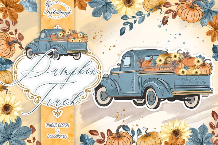 Pumpkin Truck Blue design