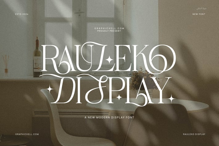 Rauleko Display Calligraphy Serif Font Typeface