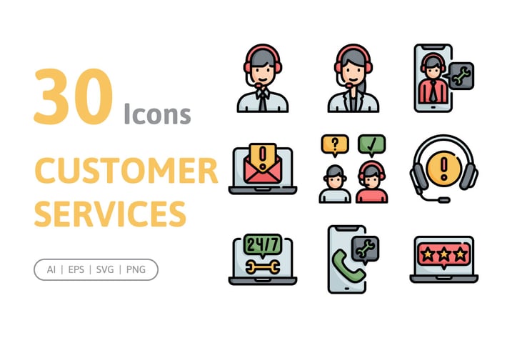 30 Customer Service Icons