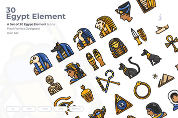30 Egypt Element Icons