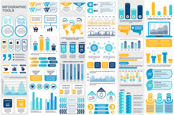 Set Infographic Elements Graphics Template
