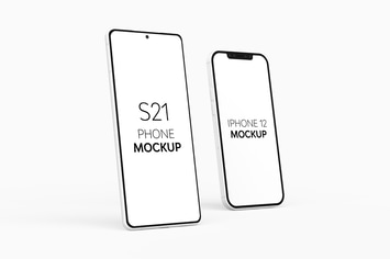 S21 Phone & iPhone 12 Mockup