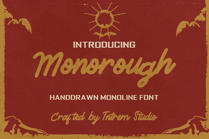 Monorough - Handdrawn Monoline Font