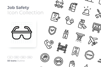 Job Safety Outline Icon