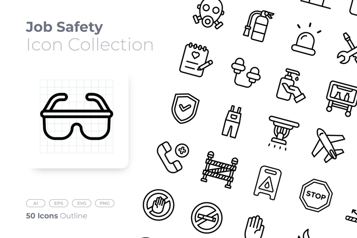 Job Safety Outline Icon