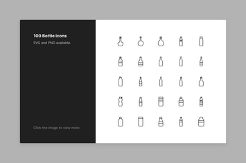 Bottle Icons - Line Style