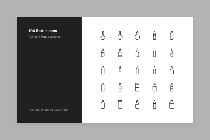 Bottle Icons - Line Style