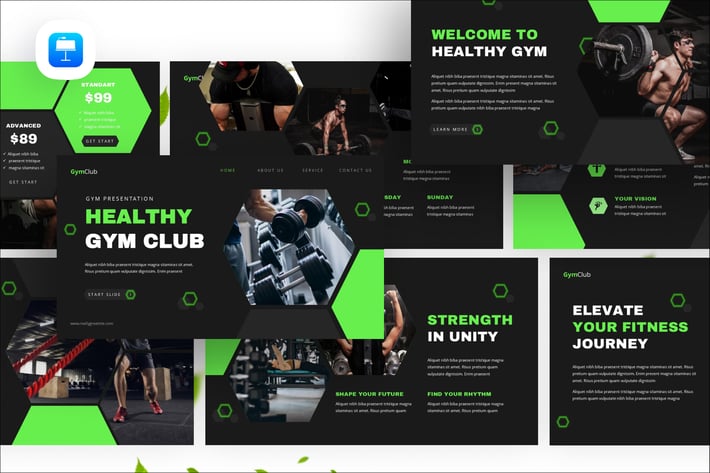 Gym Club Keynote Presentation Template