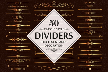 50 Vector Divider Page Decoration Design Elements