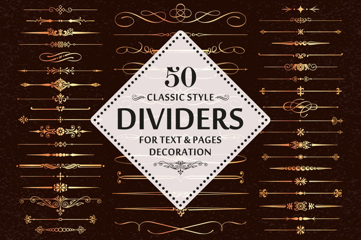 50 Vector Divider Page Decoration Design Elements