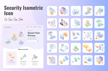 25 Iconset Isometric for Internet Security