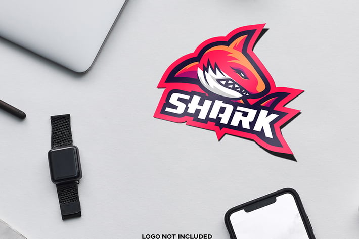 Sticker mascot logo mockup