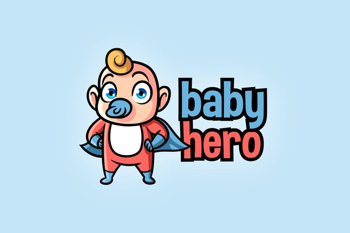 Cartoon Hero Baby Logo