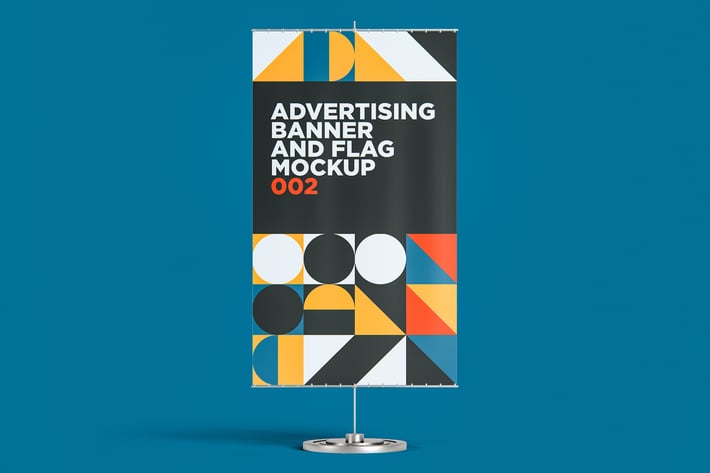 Advertising Banner And Flag Mockup 002