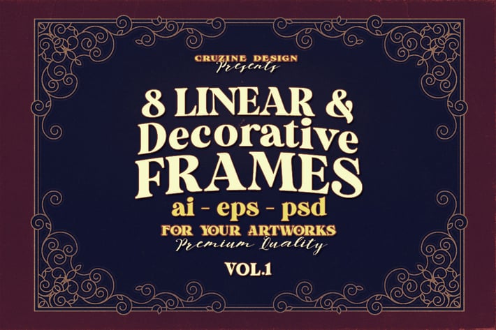 8 Decorative & Linear Frames - Vol.1