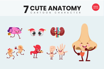 7 Cute Human Body Vector Illustration Vol.2
