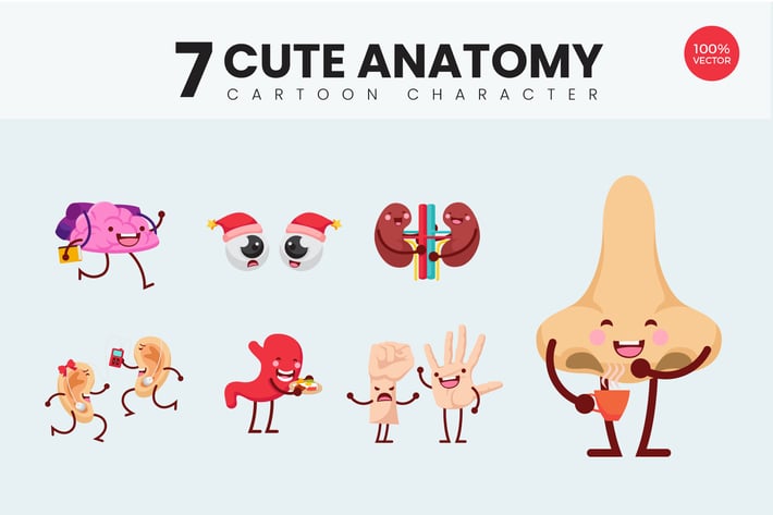 7 Cute Human Body Vector Illustration Vol.2
