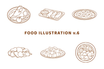 Food Illustration V.6 (Outline Version)