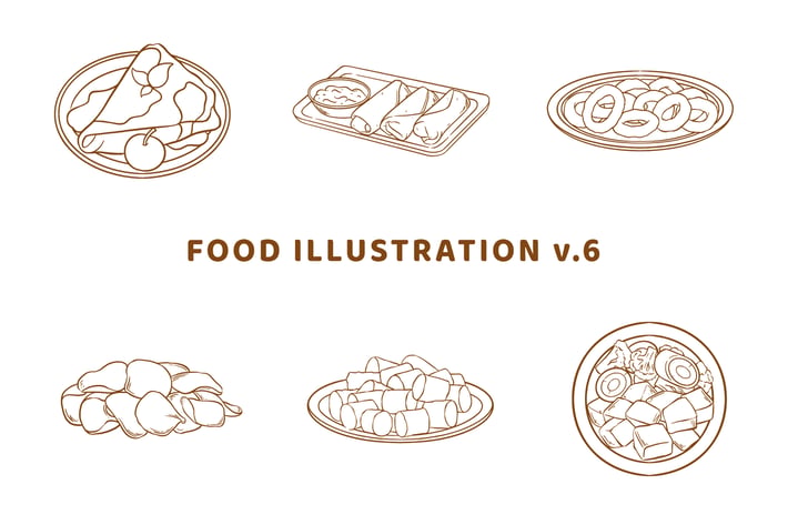 Food Illustration V.6 (Outline Version)