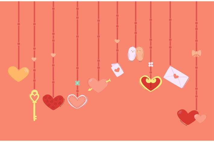 Hanging Heart Decoration Background Illustration