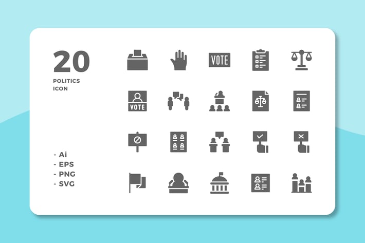 20 Politics Icons (Solid)