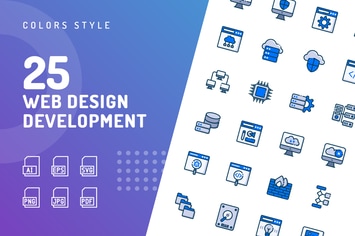 Web Design Development Color Icons