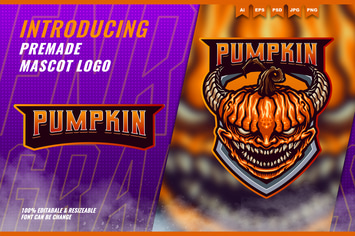 Creepy Hallowen Pumpkin - Mascot Esport Logo