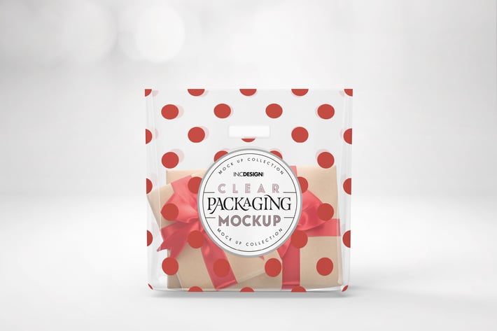 Clear Bag with Cutout Handle Packaging Mockup