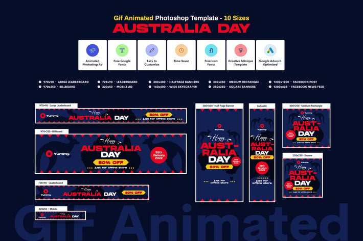 GIF Banners - Australia Day Banners Ad