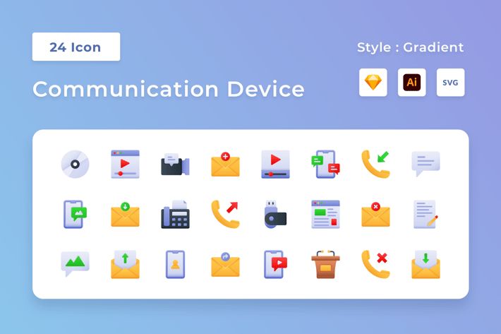 Communication Device Gradient Icon
