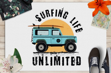 Surfing Life Logo, Surf Retro Emblem, Summer Badge