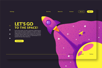 Go to the Space - Web Header & Vector Illustration