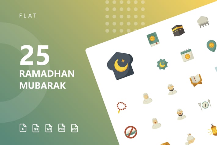 Ramadhan Mubarak Flat Icons