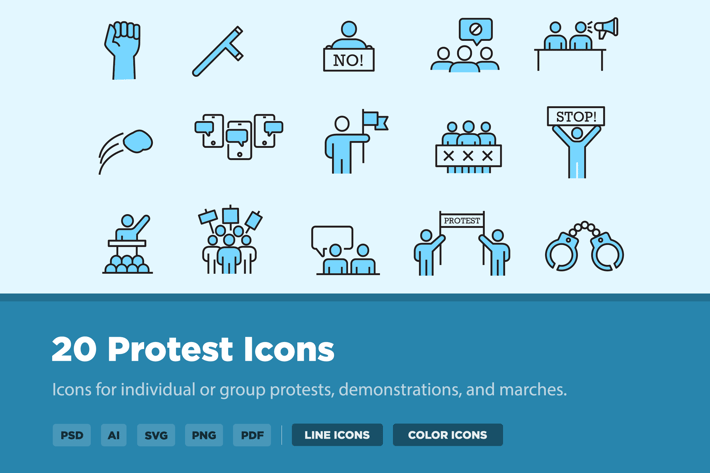 20 Protest Icons