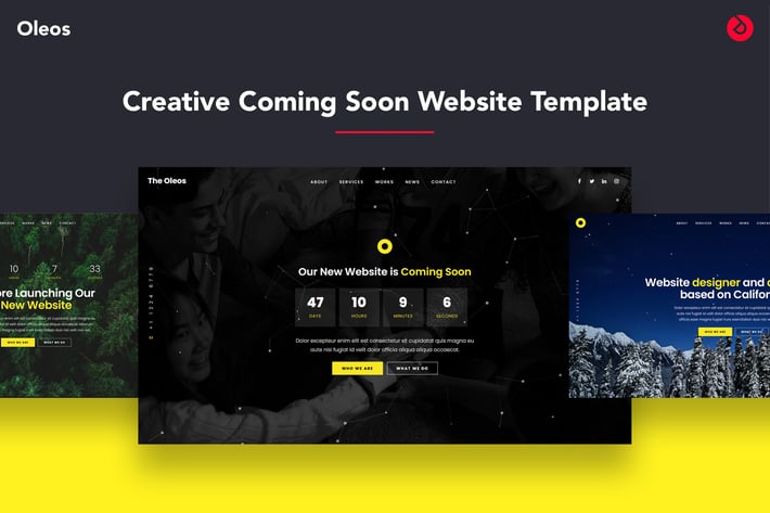 Creative Coming Soon Website Template - Oleos 