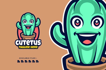 Cactus Cartoon business Mascot Logo