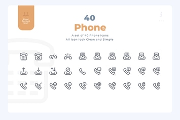 40 Phone Icons - Material Icon