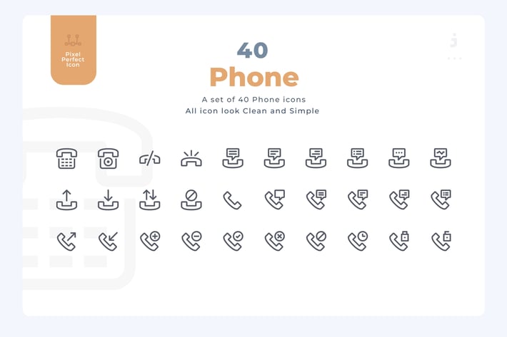 40 Phone Icons - Material Icon