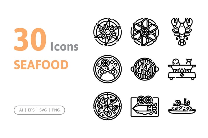 30 Seafood Icons