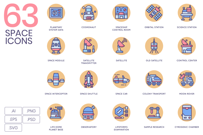 Space Icons Rounded Style