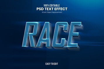 Race - Sporty PSD Text Effect