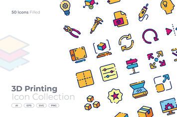 3D Printing Filled Icon