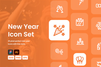 New Year Icon Set