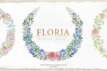 Watercolor Floral Frames
