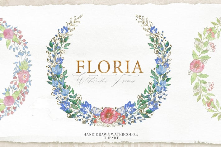 Watercolor Floral Frames
